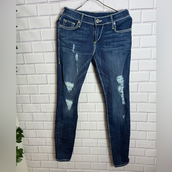 True Religion Casey Distressed Skinny Jeans Women's Size 25 - Picture 4 of 11